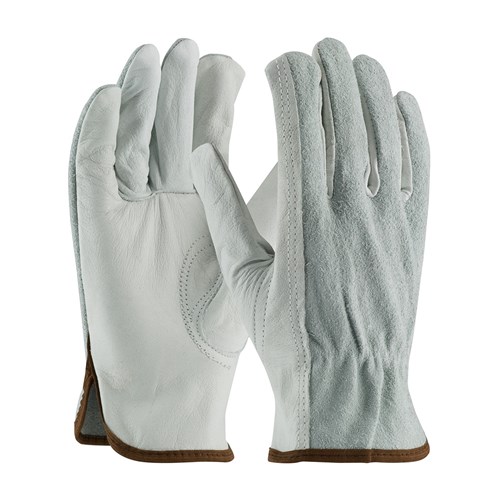 12PR LG DRIVER GLOVE LEATHER PALM SPLIT