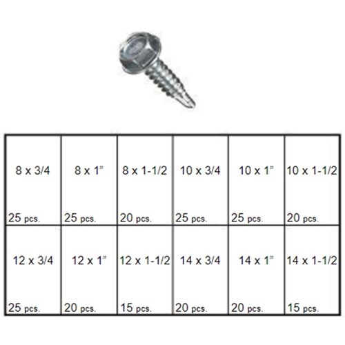 12 ITEM 255PC HWH TEK SCREW ASSORTMENT