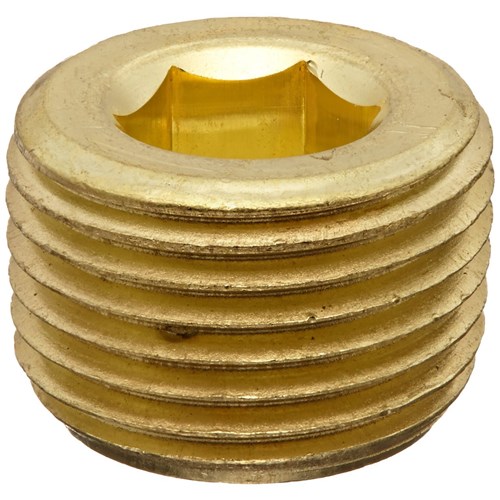 1/4-18 SOC PIPE PLUG-DRYSEAL 3/4T BRASS