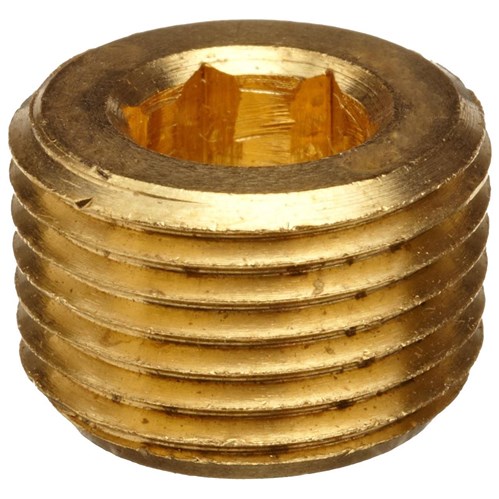 1 1/4 BSPT PIPE HEX CTRSINK PLUG BRASS