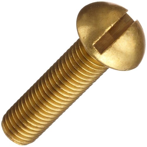 1/4-20 X 2 1/2 SL RD HD MACH SC BRASS